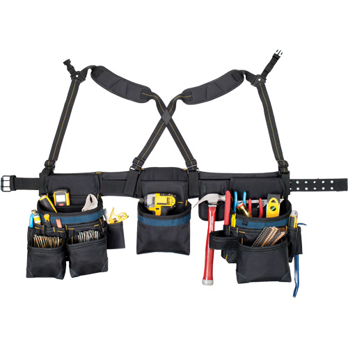 Carpenter's Tool Belt, Polyester, Black Les Fournitures Industrielles Méga