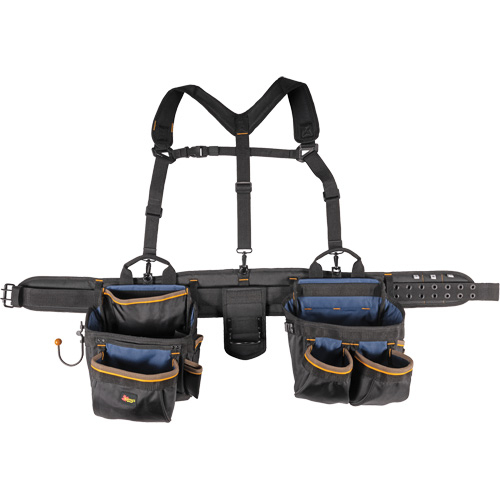 Deluxe Tool Belt, Polyester, Black Les Fournitures Industrielles Méga