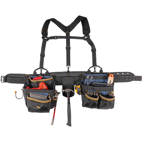 Deluxe Tool Belt, Polyester, Black Les Fournitures Industrielles Méga