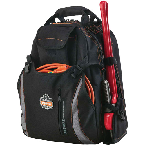 Sac &agrave; dos pour outils 5843 Arsenal, 13-1/2" lo x 8-1/2" la, Noir, Polyester Les Fournitures Industrielles Méga