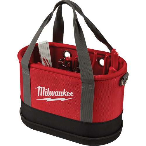 Sac ovale a&eacute;rien utilitaire, Nylon balistique, 14 pochettes, Noir/Rouge Les Fournitures Industrielles Méga