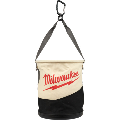 Utility Bucket, 11-4/5" L x 11-4/5" W x 14-3/5" H, Canvas, Beige/Black Les Fournitures Industrielles Méga