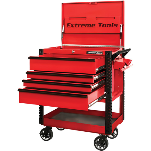 EX Deluxe Series Tool Cart, 4 Drawers, 22-7/8" L x 33" W x 44-1/4" H, Red Les Fournitures Industrielles Méga