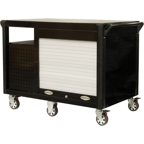 Industrial Cart, 12 Drawers, 31-5/8" L x 52-1/2" W x 40-1/4" H, Black/Orange Les Fournitures Industrielles Méga