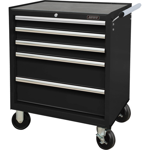 Industrial Tool Cart, 5 Drawers, 27" W x 18-3/4" D x 31-1/2" H, Black Les Fournitures Industrielles Méga