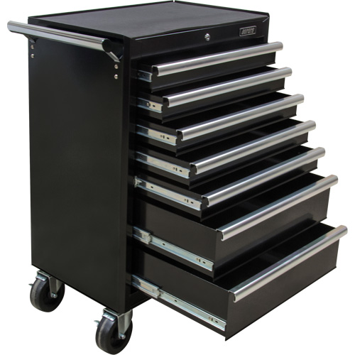 Industrial Tool Cart, 7 Drawers, 27" W x 18-3/4" D x 39" H, Black Les Fournitures Industrielles Méga