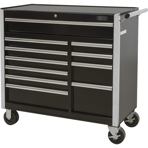 Industrial Tool Cart, 11 Drawers, 41" W x 18-3/4" D x 39-1/3" H, Black Les Fournitures Industrielles Méga