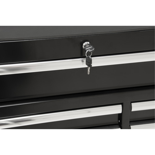 Industrial Tool Cart, 11 Drawers, 41" W x 18-3/4" D x 39-1/3" H, Black Les Fournitures Industrielles Méga