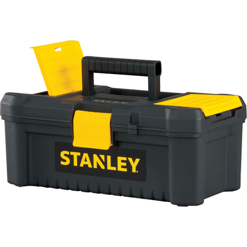 Coffre &agrave; outils avec plateau Essential, 12-1/2" la x 7-3/8" p x 5-1/8" h, Noir/Jaune Les Fournitures Industrielles Méga