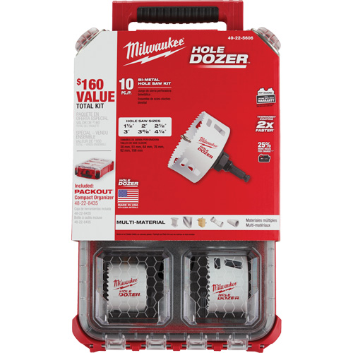 Trousse de scie cloche Packout Hole Dozer, 10 morceaux Les Fournitures Industrielles Méga