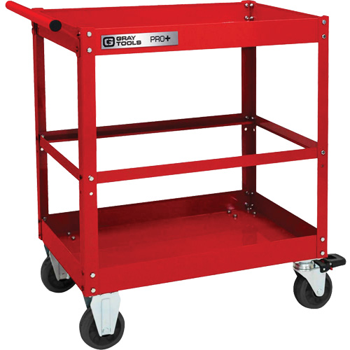 Chariot utilitaire robuste s&eacute;rie PRO+, 2 tiers, 30-1/5" x 38-1/3" x 19-1/2" Les Fournitures Industrielles Méga