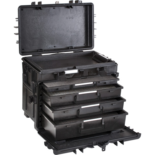 Mobile Tool Chest With Drawers, 8 Drawers, 22-4/5" W x 15" D x 18" H, Black Les Fournitures Industrielles Méga