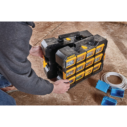 Organisateur Flip-Bin, 3-7/8" la x 17-3/4" p x 13-7/8" h, Noir/Jaune Les Fournitures Industrielles Méga