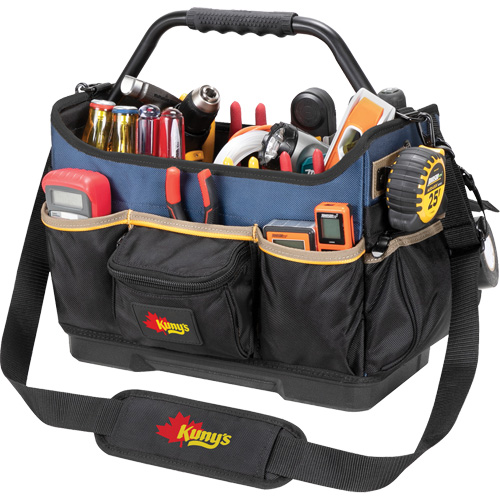 Molded Base Open-Top Tool Box, Ballistic Polyester, 17 Pockets, Black/Blue Les Fournitures Industrielles Méga