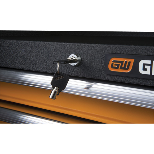 Coffre &agrave; outils de s&eacute;rie GSX, 26" la, 4 tiroirs, Noir/Orange Les Fournitures Industrielles Méga