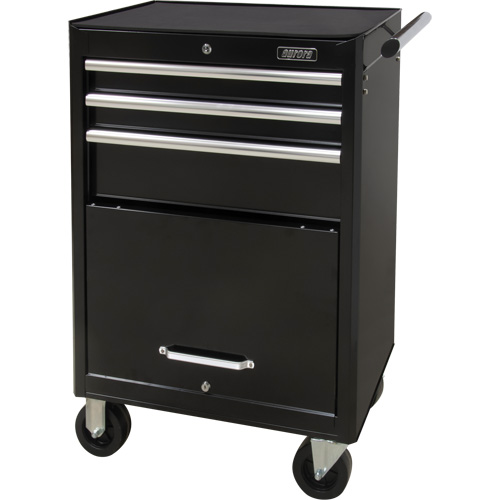 Industrial Tool Cart, 3 Drawers, 29-4/5" W x 21-1/5" D x 38-4/5" H, Black Les Fournitures Industrielles Méga