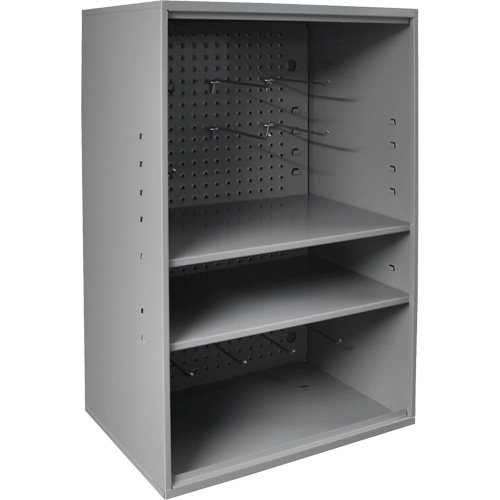 Armoire d'entreposage de produits abrasifs avec panneau perfor&eacute;, Acier, 19-7/8" x 14-1/4" x 32-3/4", Gris Les Fournitures Industrielles Méga