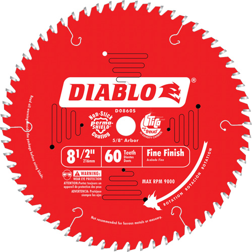 Contractor Saw Blades - Fine Finishing Saw Blades, 8-1/2", 60 Teeth, Wood Use Les Fournitures Industrielles Méga