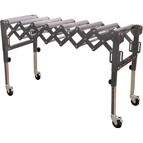 Convoyeurs &agrave; roulettes extensibles & flexibles, 20" la x 52" lo, Capacit&eacute; de 300 lb par pi lin. Les Fournitures Industrielles Méga