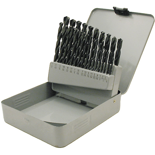 Coffret de forets en oxyde noir JET-KUT, 29 morceaux, Acier rapide Les Fournitures Industrielles Méga