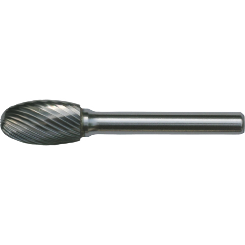 CLEVELAND Solid Carbide Burrs - Oval Shape, SE-3, 3/8" Dia., 1/4" Shank, 5/8" Depth of Cut Les Fournitures Industrielles Méga