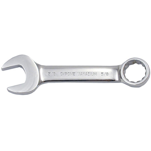 Cl&eacute; mixte courte enti&egrave;rement polie, 12 pans, 3/8", Fini Chrome Les Fournitures Industrielles Méga