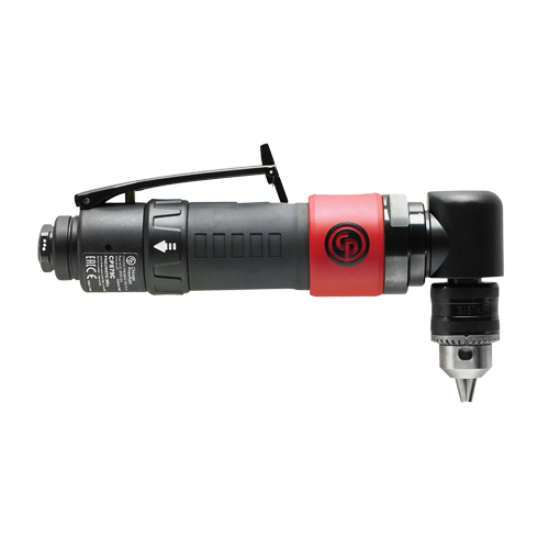 Pneumatic Reversible Angle Drill, 3/8" Chuck, 1/4" NPT Air Inlet, 2000 No Load RPM Les Fournitures Industrielles Méga