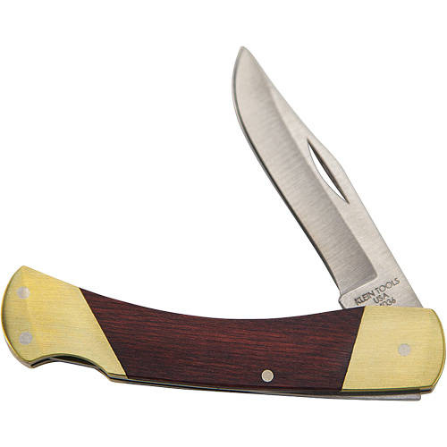 Sportsman Knife with Curved Handle, 2-5/8" Blade, Stainless Steel Blade, Wood Handle Les Fournitures Industrielles Méga