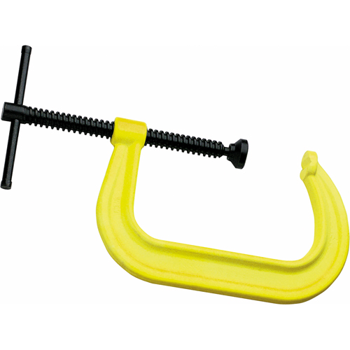 Hi-Vis Safety C-Clamp, 2-1/8" (54 mm) Capacity, 2-1/4" (57 mm) Throat Depth Les Fournitures Industrielles Méga