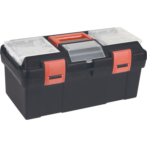 Coffres &agrave; outils en plastique, 17-1/2" la x 9-1/2" p x 8" h, Noir Les Fournitures Industrielles Méga