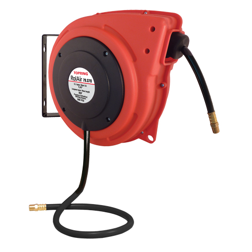 D&eacute;vidoir &agrave; enroulement automatique Rolair avec tuyau en PVC, Air, 3/8" x 30', Tuyau simple, 300 psi Les Fournitures Industrielles Méga