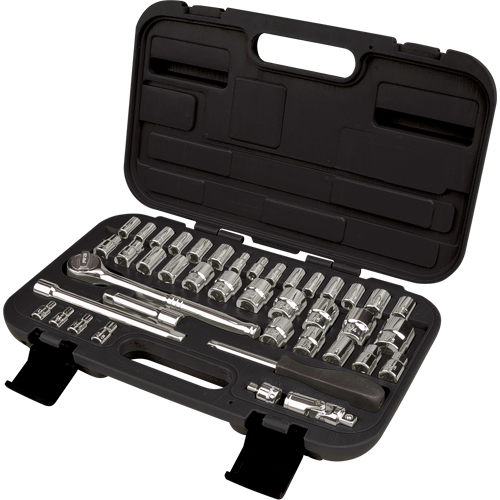 Jeux de douilles SAE/m&eacute;triques 1/4" et 3/8", 41 Mcx Les Fournitures Industrielles Méga