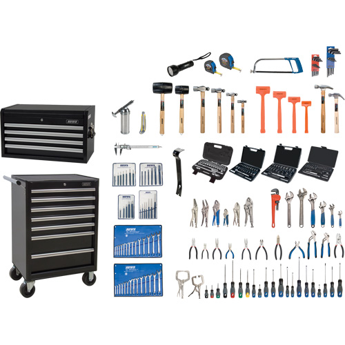 Ensemble d'outils maître avec coffre en acier et chariot, 236 morcea Les Fournitures Industrielles Méga