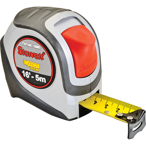 High Visibility Orange Tape Measure, 1" x 16'/5 m, 1/16" Graduations Les Fournitures Industrielles Méga