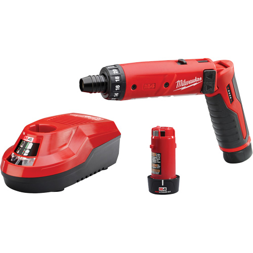 M4 Hex Screwdriver Kit, 1/4", 4 V, 44 in-lbs Max. Torque, Lithium-Ion Battery Les Fournitures Industrielles Méga