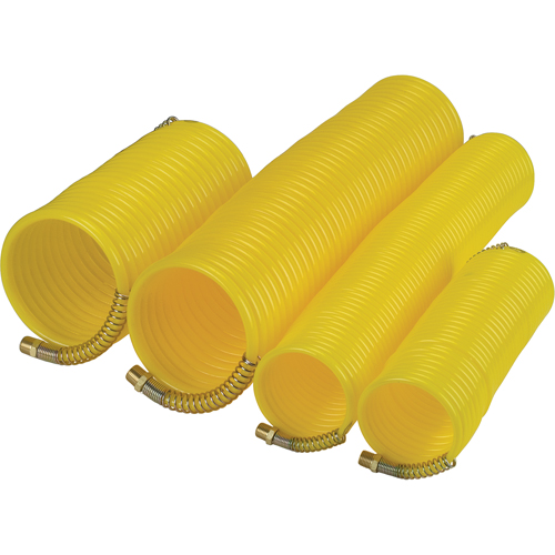 Tuyaux pneumatiques en nylon spiral&eacute; a/raccords, Air, 1/4" DI x 25' lo, Nylon, 200 psi &agrave; 23°C Les Fournitures Industrielles Méga