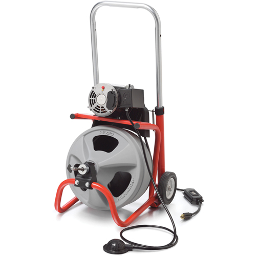 K-400 Autofeed Drum Machine with C-32 IW Cable, Electric, 1/2" x 75' and 3/8" x 100' Les Fournitures Industrielles Méga