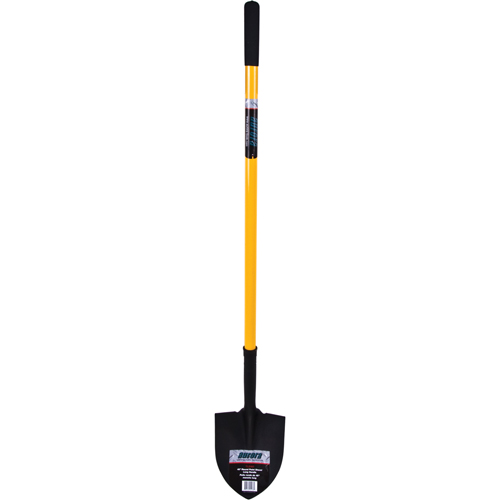 Round Point Shovel, Tempered Steel Blade, Fiberglass, Straight Handle Les Fournitures Industrielles Méga