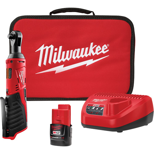 M12 Cordless Ratchet Kit, 12 V, 3/8" Drive Les Fournitures Industrielles Méga
