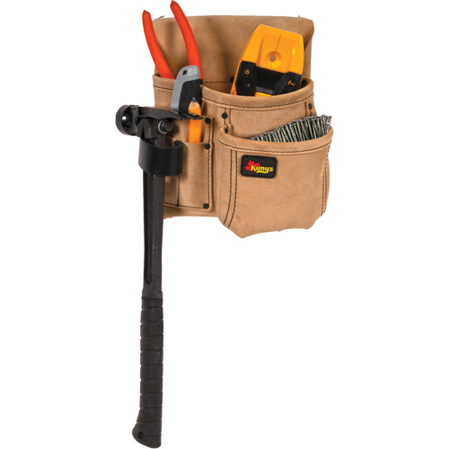 Half Carpenter Apron, Multiple Tool Holder, Leather, 4 Pockets Les Fournitures Industrielles Méga