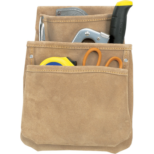 Sac Pour Pl&acirc;trier, Porte-outil multiple, Cuir, 3 Poches Les Fournitures Industrielles Méga
