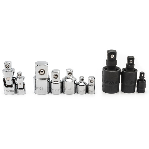 10-Piece 1/4", 3/8" & 1/2" Drive Universal Joint and Adapter Set Les Fournitures Industrielles Méga