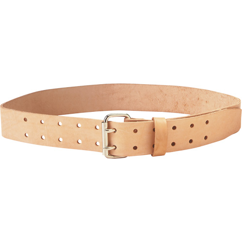 Ceinture &agrave; double ardillon, Cuir, Beige Les Fournitures Industrielles Méga