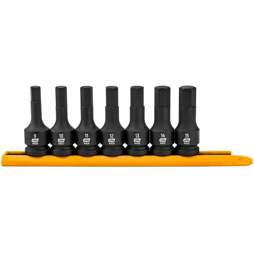 Jeu de douilles m&eacute;triques &agrave; chocs, Hexagonale, Prise 1/2", 7 mrcx Les Fournitures Industrielles Méga