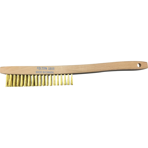 Curved-Handle Scratch Brushes, Brass, 4 x 19 Wire Rows, 14" Long Les Fournitures Industrielles Méga