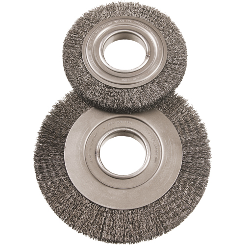 8" Major Wire Wheel Brushes, 8" Dia., 0.014" Fill, 2" Arbor Les Fournitures Industrielles Méga