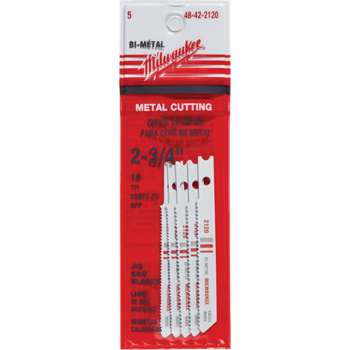 Lames de scie sauteuse, Bim&eacute;tal, Tige en U, 2-3/4" lo, 18 dents par pouce Les Fournitures Industrielles Méga