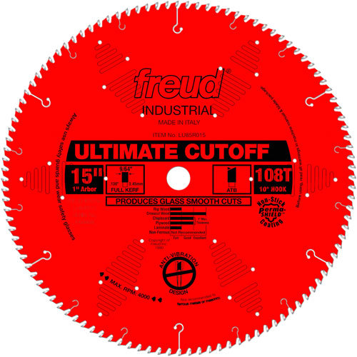 TCS Industrial Saw Blade - Crosscut & Finishing, 15", 108 Teeth, Wood Use Les Fournitures Industrielles Méga