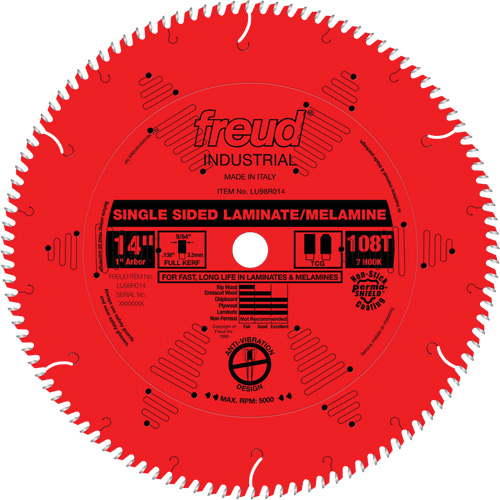 TCS Industrial Saw Blade - Chipboard, 14", 108 Teeth, Laminate Use Les Fournitures Industrielles Méga