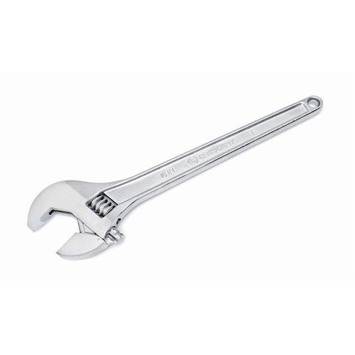 Adjustable Tapered Handle Wrench - Carded, 15" L, 1-11/16"/43 mm Max Width, Chrome/Polished Les Fournitures Industrielles Méga
